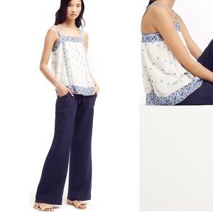 Joie woven linen drawstring pants in navy